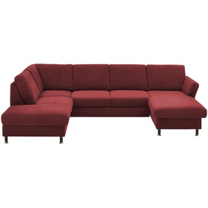 meinSofa Wohnlandschaft aus Flachgewebe Veit ¦ rot ¦ Maße (cm): B: 305 H: 90 T: 200.0