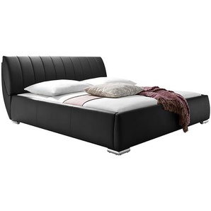 Polsterbett Bern Kunstleder 200 x 200cm Bezug Bettgestell: Kunstleder Bezug Matratzen: Polyester Schwarz/Schwarz ohne Matratze