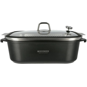 Meisterkoch Aluguss-Bräter 3-teilig GUSTUS - schwarz - Aluminium-Guss,Edelstahl - 26 cm - 11 cm | Möbel Kraft
