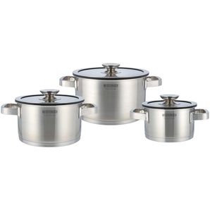 Meisterkoch Topfset 3-teilig TRIBUS ¦ silber ¦ Edelstahl