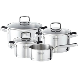 Meisterkoch Topfset 4-teilig RADIUS - silber - Edelstahl | Möbel Kraft