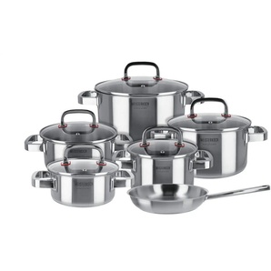 Meisterkoch Topfset FOCUS 6-teilig FOCUS ¦ silber ¦ Edelstahl,Silikon