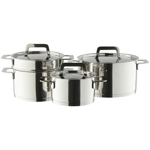 Meisterkoch Topfset NOVUS - silber - Edelstahl | Möbel Kraft
