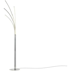 Meisterleuchten LED-Bogenleuchte 5-flammig chrom - silber - Materialmix - 30 cm - 165 cm - cm 26,0 | Möbel Kraft