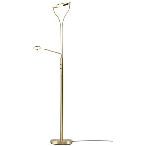 Meisterleuchten LED-Deckenfluter, 2-flammig, messing-matt - gold - Materialmix - 35,5 cm - 180 cm - 28 cm | Möbel Kraft