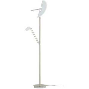 Meisterleuchten LED-Deckenfluter  3-flammig  Nickel-matt/ chrom   ¦ silber ¦ Maße (cm): H: 175  Ø: 40