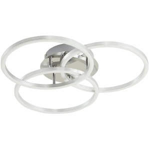 Meisterleuchten LED-Deckenleuchte Alu-gebürstet Kreise ¦ silber ¦ Maße (cm): B: 50 H: 10 T: 47.0