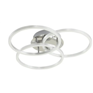 Meisterleuchten LED-Deckenleuchte Alu-gebürstet Kreise - silber - Materialmix - 50 cm - 10 cm - cm 47,0 | Möbel Kraft
