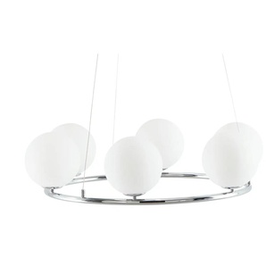 Meisterleuchten LED-Krone 6-flammig chrom - silber - Materialmix - 150 cm - 70.0 | Möbel Kraft