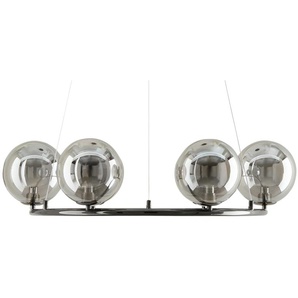 Meisterleuchten LED-Krone 6-flammig  schwarzchrom/Rauchglas   ¦ schwarz ¦ Maße (cm): H: 150  Ø: 70