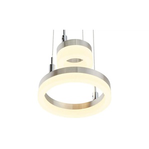 Meisterleuchten LED-Pendelleuchte 2-flammig nickel matt - silber - Materialmix - 150 cm - 18.0 | Möbel Kraft