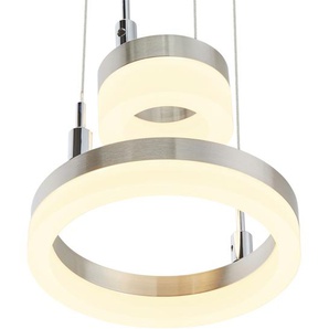 Meisterleuchten LED-Pendelleuchte, 2-flammig, nickel matt ¦ silber ¦ Maße (cm): H: 150  Ø: 18