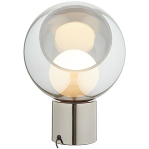 Meisterleuchten LED-Tischleuchte, 1-flammig, Kugel in Rauchglas - schwarz - Materialmix - 34 cm - [25.0] | Möbel Kraft