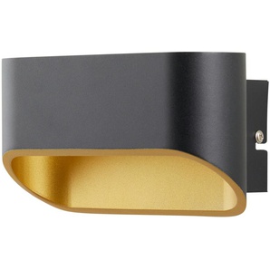 Meisterleuchten LED-Wandleuchte, 2-flammig, schwarz/gold - schwarz - Materialmix - 11,8 cm - 12 cm - 13,5 cm | Möbel Kraft