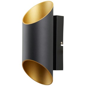 Meisterleuchten LED-Wandleuchte, 2-flammig, schwarz/gold - schwarz - Materialmix - 9 cm - 25 cm - 12,5 cm | Möbel Kraft