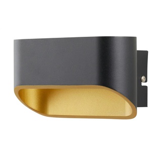 Meisterleuchten LED-Wandleuchte 2-flammig schwarz/gold - schwarz - Materialmix - 11,8 cm - 12 cm - cm 13,5 | Möbel Kraft