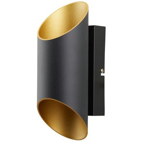 Meisterleuchten LED-Wandleuchte 2-flammig schwarz/gold - schwarz - Materialmix - 9 cm - 25 cm - cm 12,5 | Möbel Kraft
