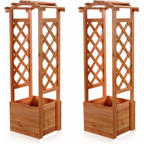 Melko - 2x Rankhilfe Garten Pflanzkasten mit Rosenbogen Spalier Rosensäule Pergola