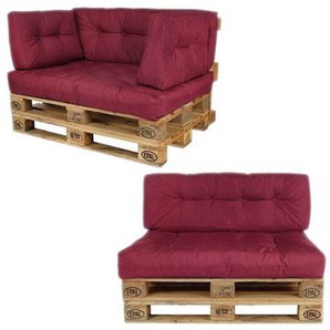 Melko Palettenkissen Palettenauflage Leinen Sitzkissen Palettenpolster Polster Palettensofa Paletten Kissen Outdoor Sitzauflage - 120x80x18CM weinrot