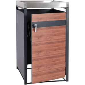 Mendler 1er Mülltonnenverkleidung mit Pflanzkasten HWC-J82, erweiterbar, Metall 37kg, anthrazit ~ Variantena 101340