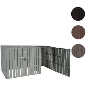 Mendler 1er WPC-Mülltonnenverkleidung Erweiterung HWC-J28, Mülltonnenbox, Metall Holzoptik ~ Variantenangebo 75971+75972