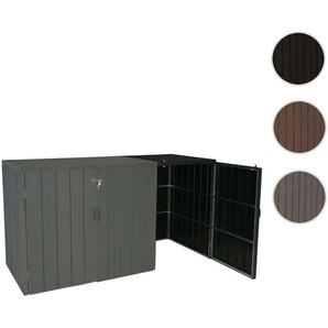 Mendler 1er WPC-Mülltonnenverkleidung Erweiterung HWC-J28, Premium Mülltonnenbox, Metall Holzoptik ~ Variant 76022+76023
