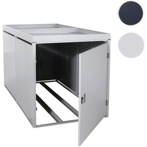 Mendler 2er-Fahrradgarage mit Pflanzkasten HWC-L56b, Fahrradbox, abschließbar verzinkter Stahl 125x113x208cm 104981+104982