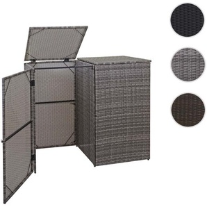 Mendler 2er-Mülltonnenverkleidung HWC-E25, Mülltonnenbox Mülltonnenabdeckung, Poly-Rattan 2x120l ~ Varianten 65259