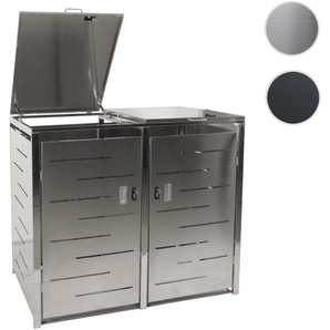 Mendler 2er-Mülltonnenverkleidung HWC-E83, Mülltonnenbox Mülltonnenabdeckung, erweiterbar 117x131x80cm ~ Var 68806+68807