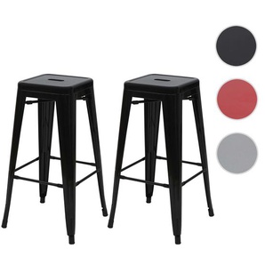 Mendler 2er-Set Barhocker HWC-A73, Barstuhl Tresenhocker, Metall Industriedesign stapelbar ~ Variantenangebo 70799