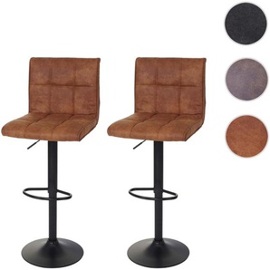 Mendler 2er-Set Barhocker HWC-B13, Barstuhl Tresenhocker, Wildlederimitat MVG-zertifiziert ~ Variantenangebo 60077