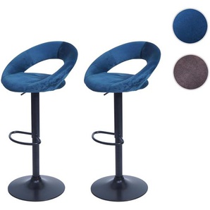 Mendler 2er-Set Barhocker HWC-F46, Barstuhl Tresenhocker Bistrohocker, Gestell schwarz ~ Variantenangebot 69707