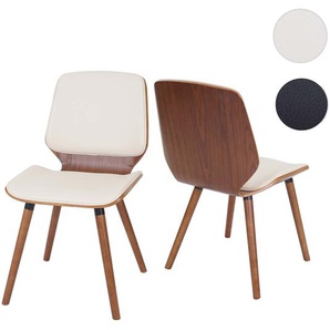 Mendler 2er-Set Esszimmerstuhl HWC-B16, Holz Bugholz Retro-Design Walnussoptik, MVG-zertifiziert ~ Varianten 60094