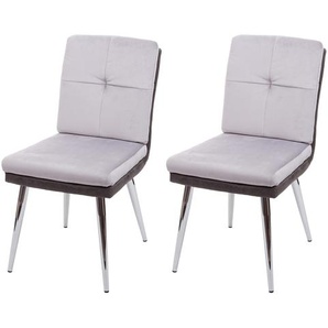 Mendler 2er-Set Esszimmerstuhl HWC-G48, Küchenstuhl Polsterstuhl Lehnstuhl, Kunstleder Samt MVG-zertifiziert 71556