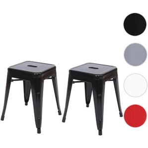 Mendler 2er-Set Hocker HWC-A73, Metallhocker Sitzhocker, Metall Industriedesign stapelbar ~ Variantenangebot 70804