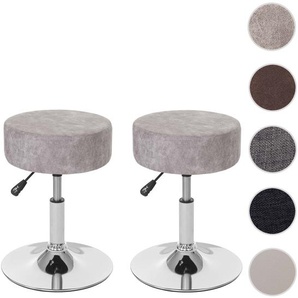 Mendler 2er-Set Hocker HWC-C22, Sitzhocker Schminkhocker, höhenverstellbar Ř 35cm ~ Variantenangebot 61195