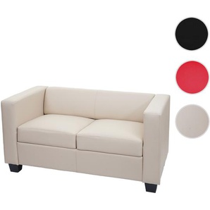 Mendler 2er Sofa Couch Loungesofa Lille, Leder ~ Variantenangebot 17638+17639