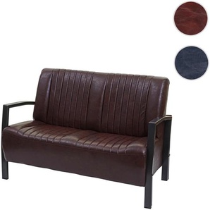 Mendler 2er Sofa HWC-H10, Couch Zweisitzer, Metall Kunstleder Industrie-Design ~ Variantenangebot 72472