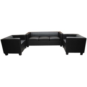 Mendler 3-1-1 Sofagarnitur Couchgarnitur Loungesofa Lille, Leder ~ Variantenangebot 2x17629+2x17630+17633+17634+17635