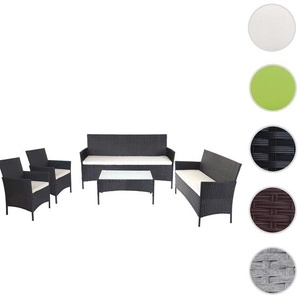 Mendler 3-2-1-1 Poly-Rattan Garten-Garnitur Halden, Lounge-Set Sitzgruppe Sofa ~ Variantenangebot 64282+52035+52031+52039