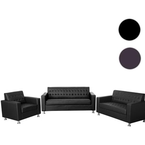 Mendler 3-2-1 Sofagarnitur Kunda, Couch Loungesofa Kunstleder, Metall-Füße ~ Variantenangebot 55125