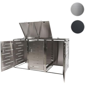Mendler 3er-Mülltonnenverkleidung HWC-E83, Mülltonnenbox Mülltonnenabdeckung, erweiterbar 117x197x80cm ~ Var 68813+68811+68812