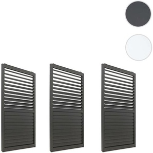 Mendler 3er-Set Aluminium Schiebetür für Pergola HWC-L46, Terrassenüberdachung, Lamellenpaneel Modul, 206x27 110492+110493+110494+110495