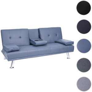 Mendler 3er-Sofa HWC-F60, Couch Schlafsofa Gästebett, Tassenhalter verstellbar 97x166cm ~ Variantenangebot 70179