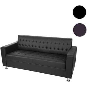 Mendler 3er Sofa Kunda, Couch Loungesofa, Kunstleder, Metall-Füße 180cm ~ Variantenangebot 51649+51650+51651