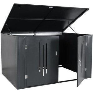 Mendler 4er-Fahrradgarage HWC-K64, Fahrradbox Gerätehaus Fahrradunterstand mit Deckel, abschließbar Metall, 94699+96651+96686