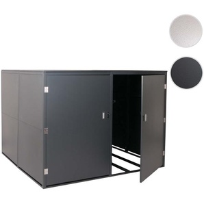 Mendler 4er-Fahrradgarage HWC-L56c, Gerätehaus Fahrradbox mit Ablage, abschließbar Metall 160x222x208cm ~ Va 106860+106861+106862+106863