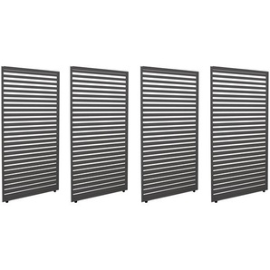 Mendler 4er-Set Aluminium Paneele für Pergola HWC-L46, Terrassenüberdachung, Lamellenpaneel Modul, 204x369cm 110509+110510
