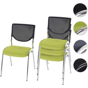 Mendler 4er-Set Besucherstuhl T401, Konferenzstuhl stapelbar, Stoff/Textil ~ Variantenangebot 42310
