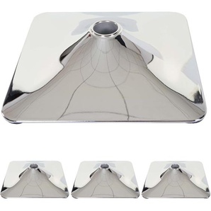Mendler 4er-Set Fußteller Fußplatte Fuß für Barhocker Barstuhl Drehstuhl Esszimmerstuhl, rechteckig chrom Ř 4x64057